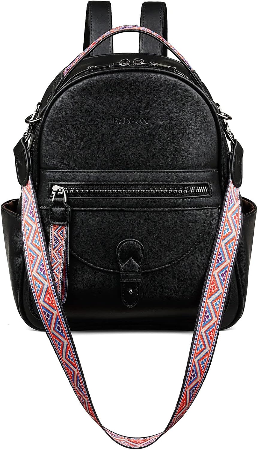 FADEON Mini Backpack Purse for Women - Stylish Leather Design