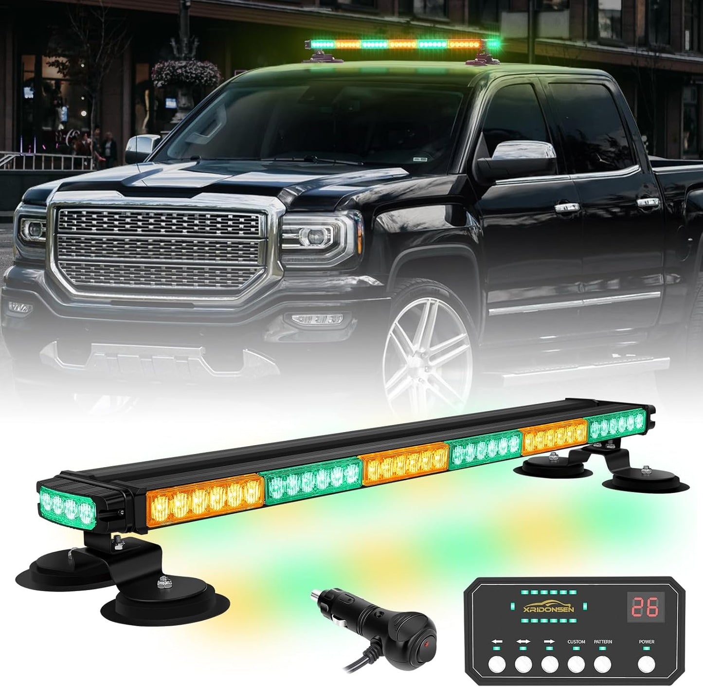 XRIDONSEN 28.4in LED Roof Top Strobe Lights for Safety