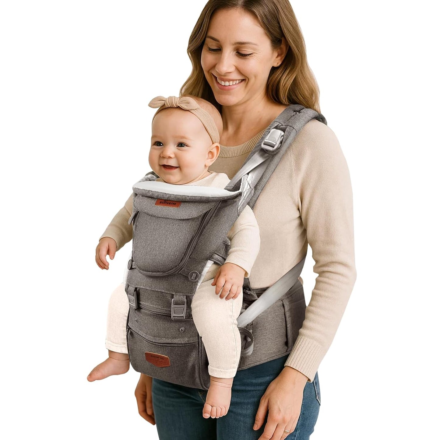 3 in 1 Ergonomic Baby Carrier with Hip Seat for Comfort