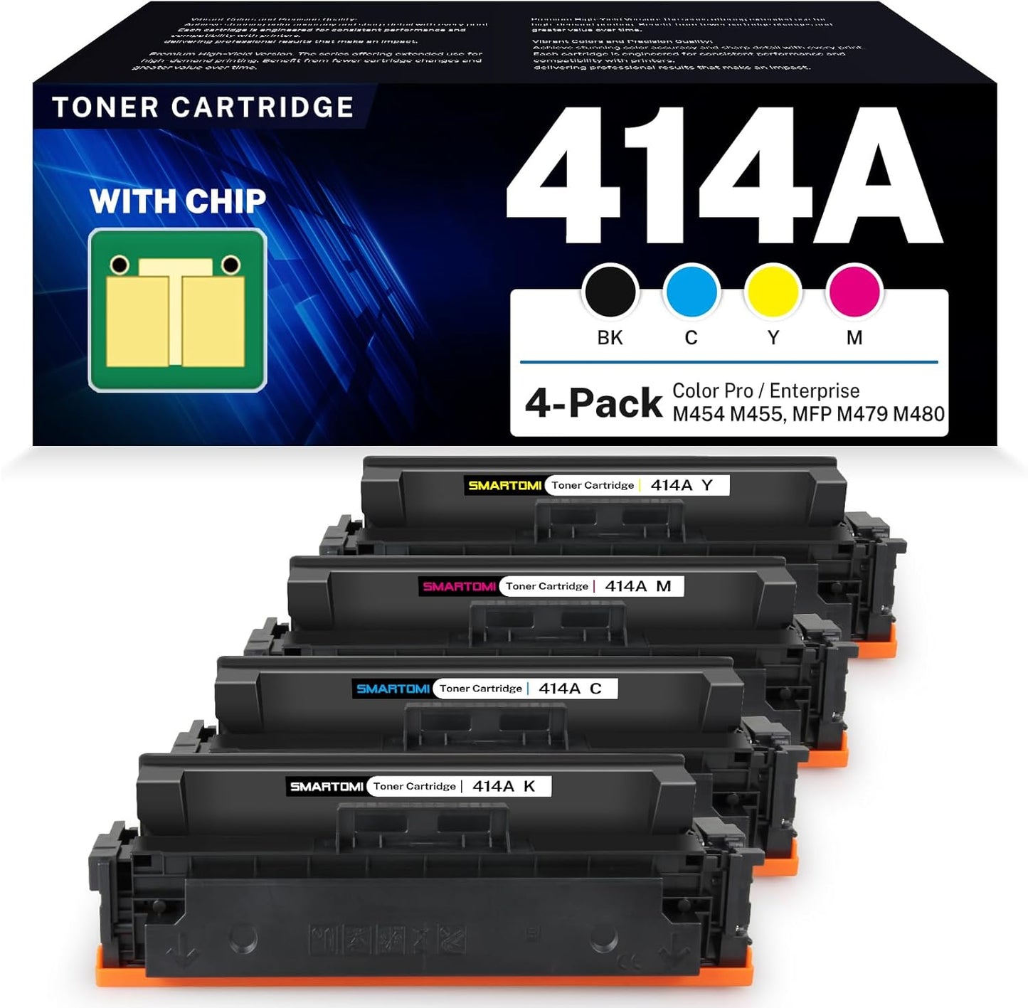 414A Toner Cartridge 4 Pack for HP Color Laserjet Pro Series