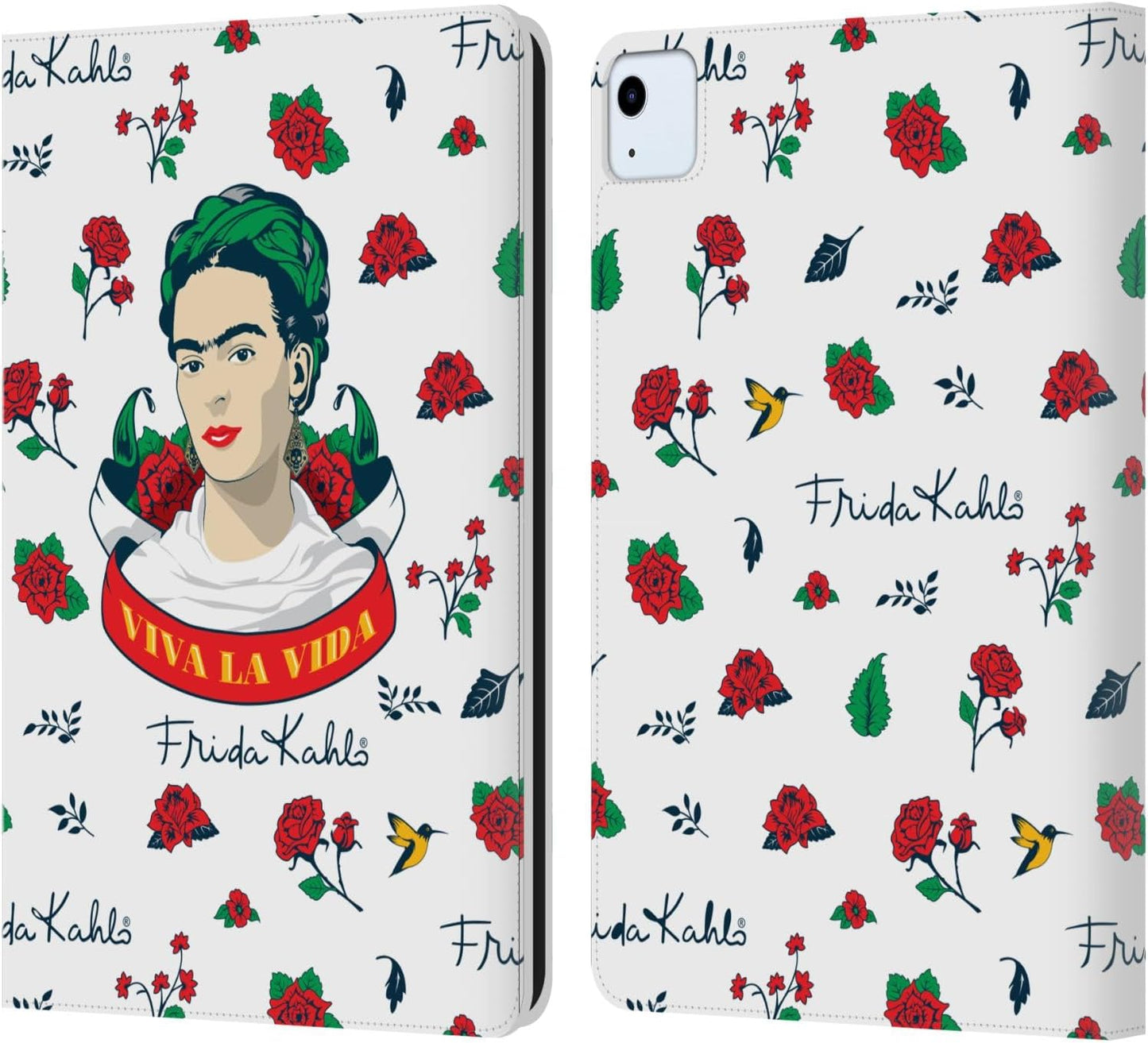 Frida Kahlo Rose Patterns Leather Wallet Case for iPad Air 11