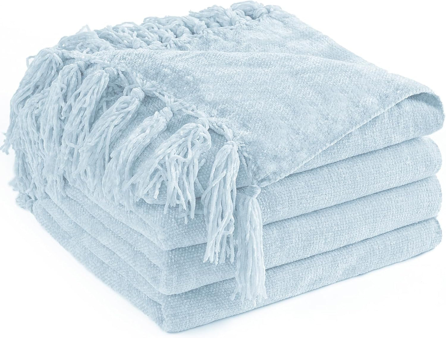 Chenille Throw Blanket for Couch, Soft Cozy Lightweight Decor
