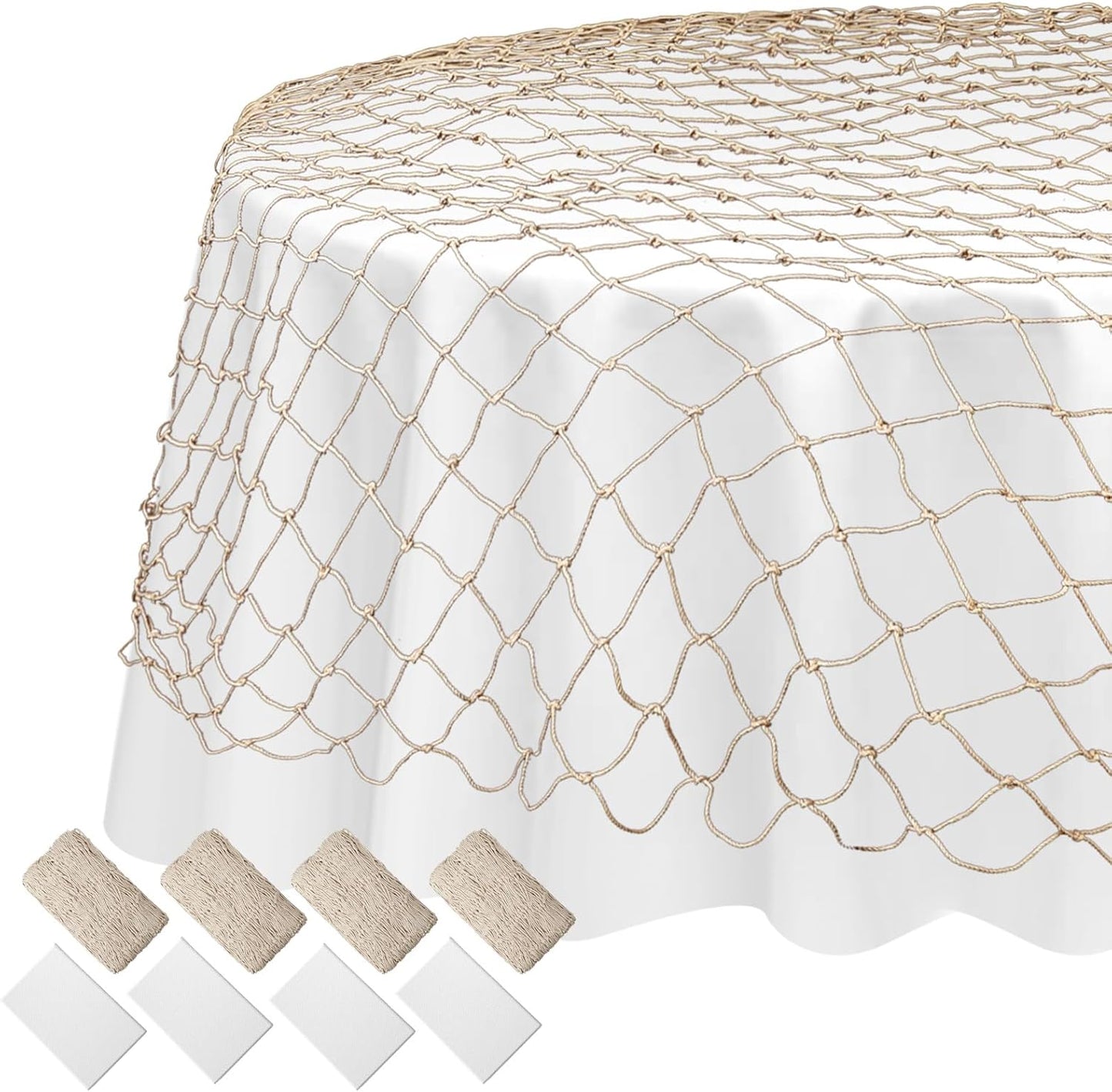 Irenare Fish Net Tablecloth Set - Perfect for Ocean Theme Parties