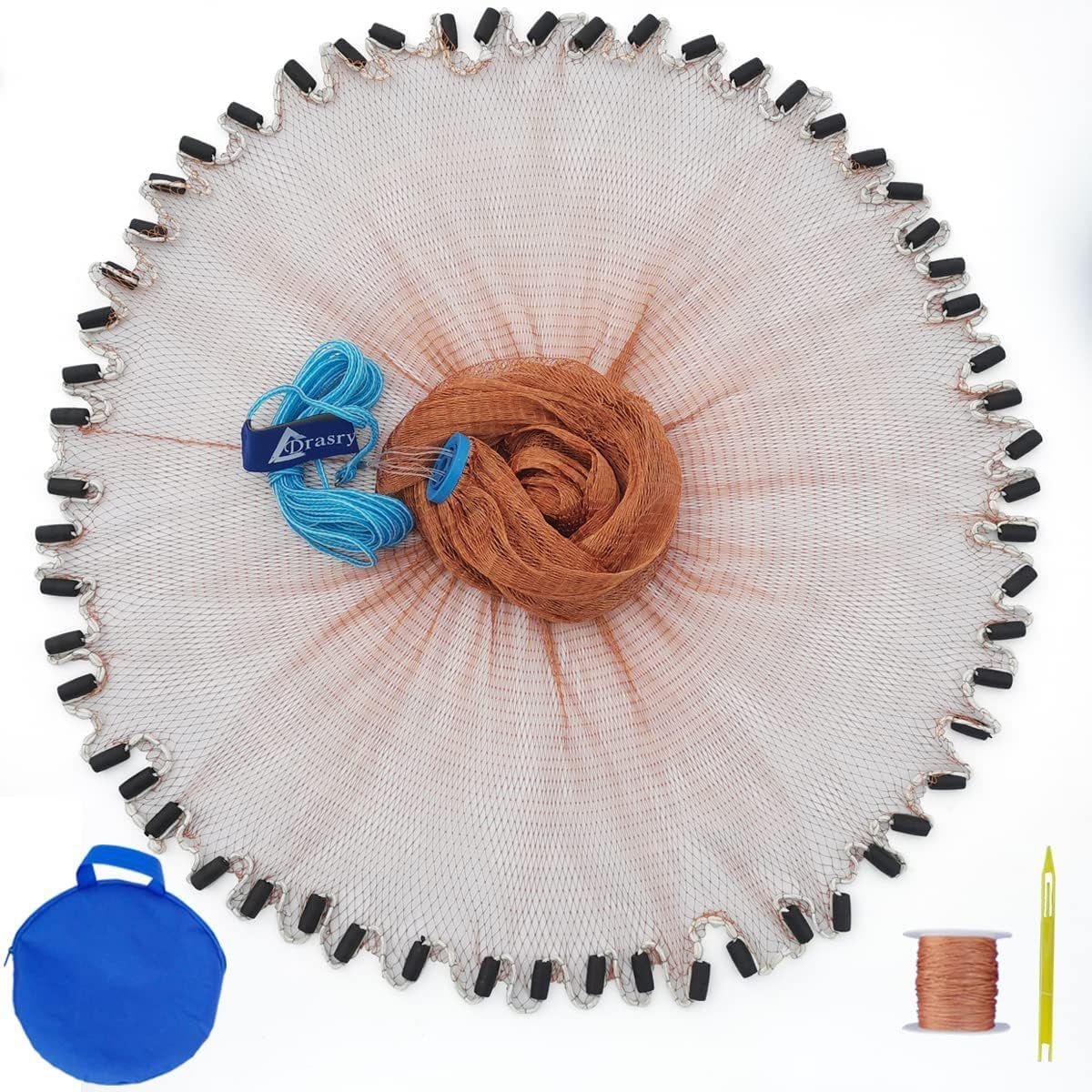 Drasry Saltwater Fishing Cast Net for Bait Trap with Heavy Sinkers