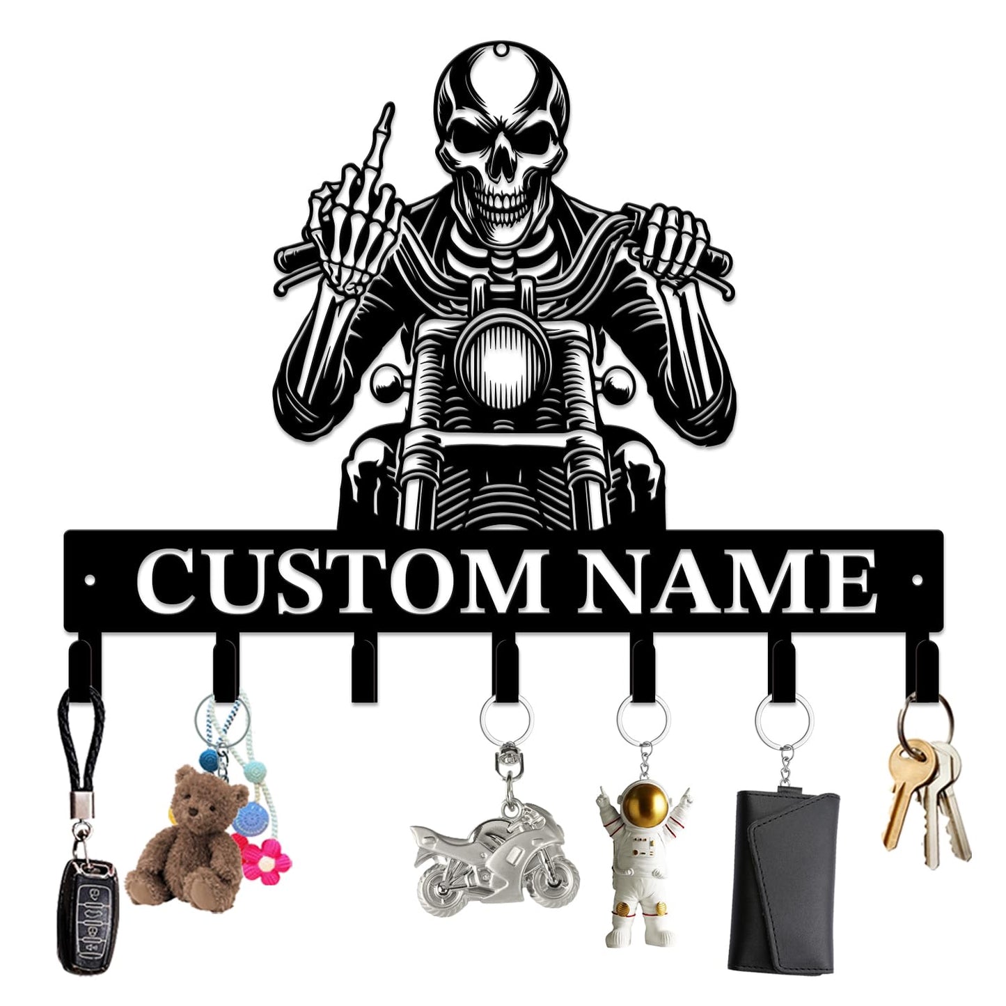 Custom Name Motorcycle Keys Hooks - Stylish Storage Solution