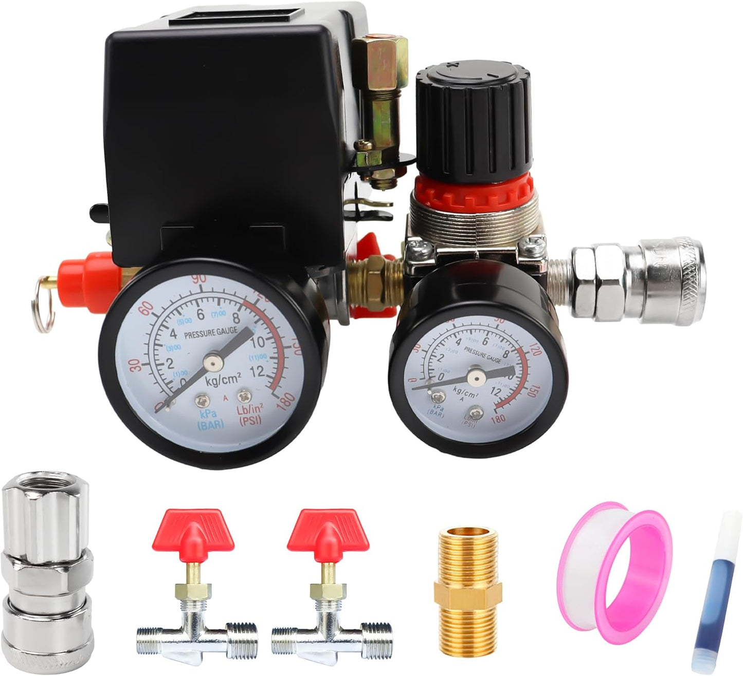 iMeshbean Heavy-Duty 4-Way Air Compressor Pressure Switch