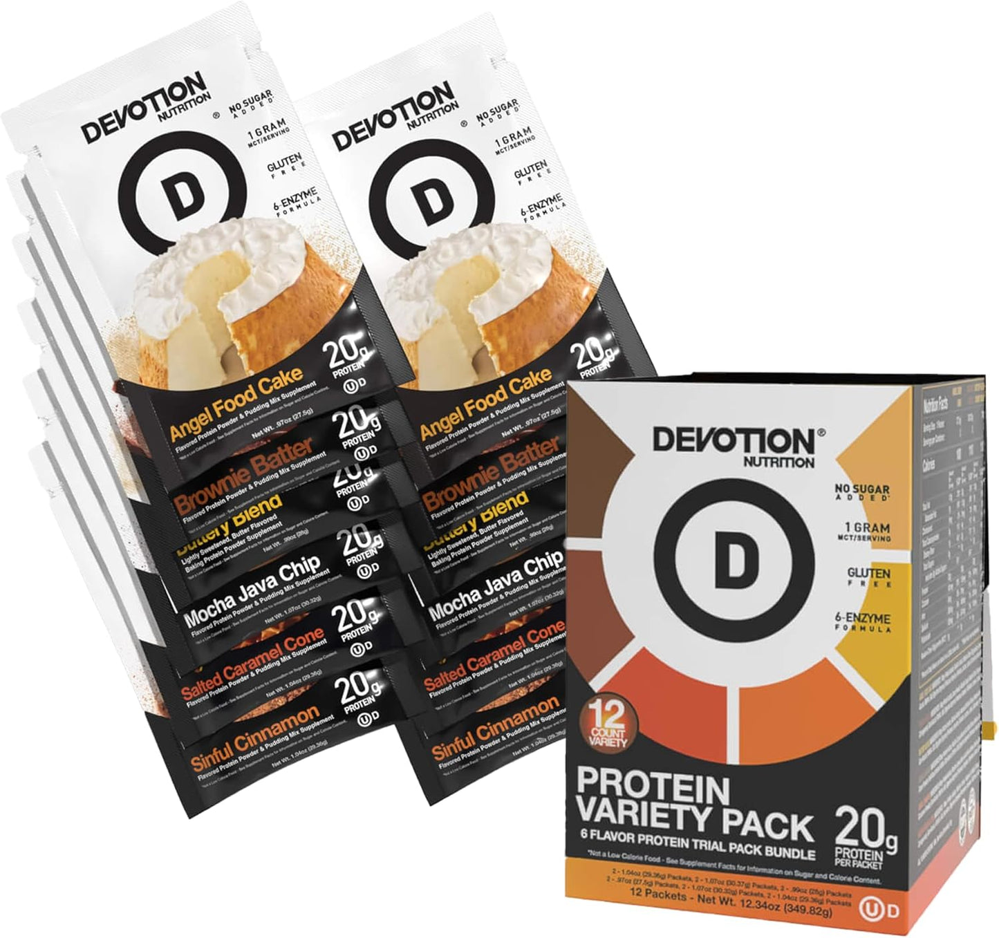 Devotion Nutrition Protein Powder Packets Variety Pack 6 Flavors
