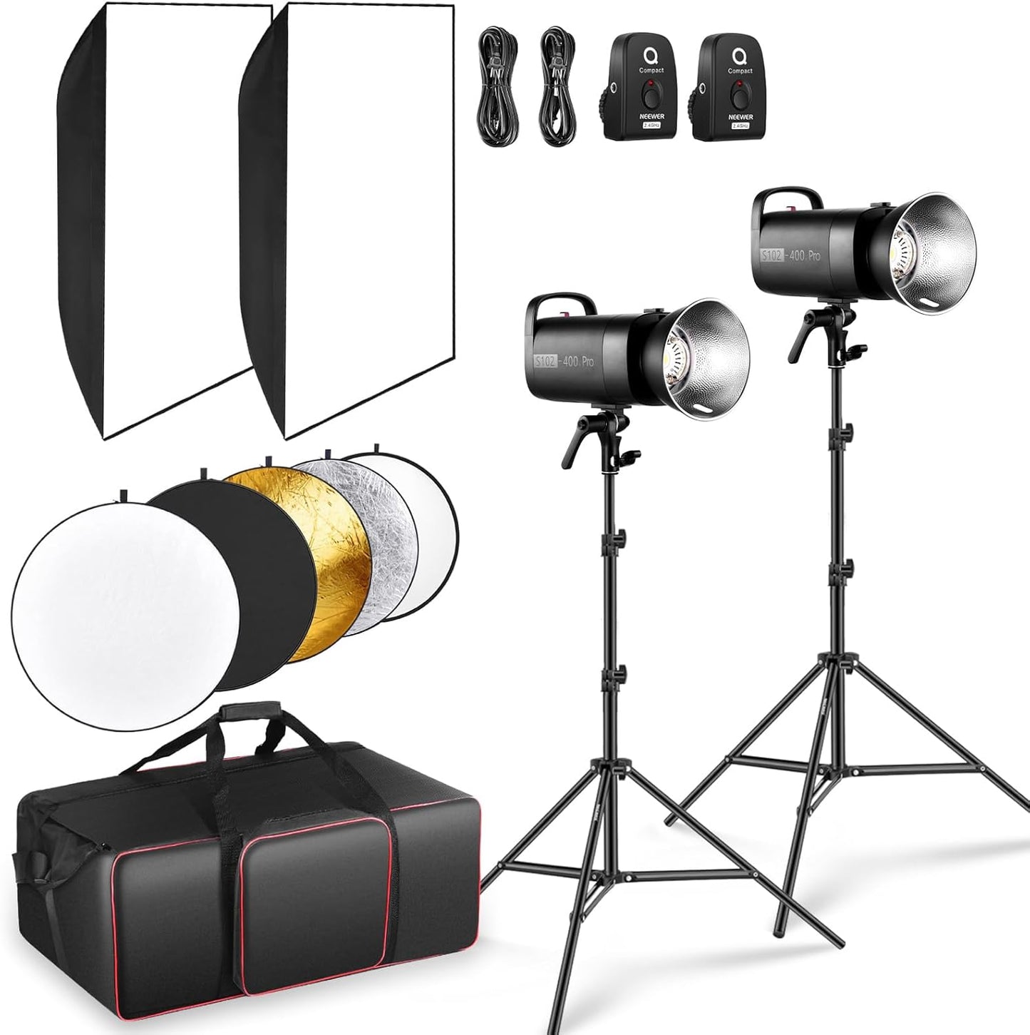 NEEWER S102-400W PRO Flash Lighting Kit for Photographers