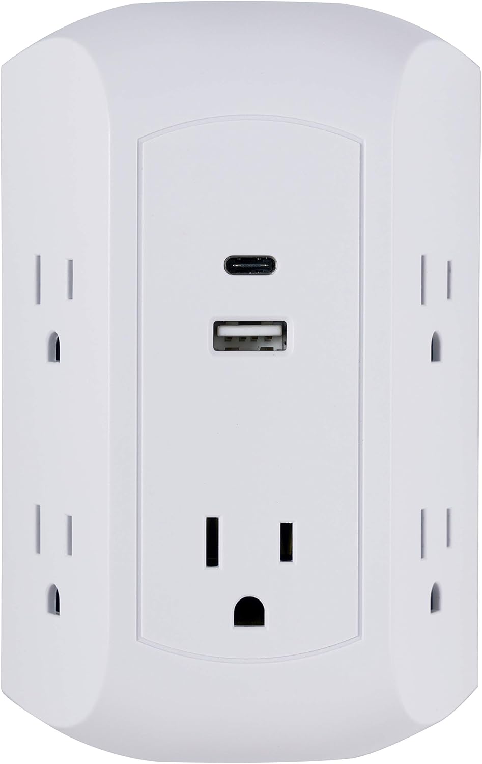 GE UltraPro 5-Outlet Extender with USB-C and USB Charging Ports
