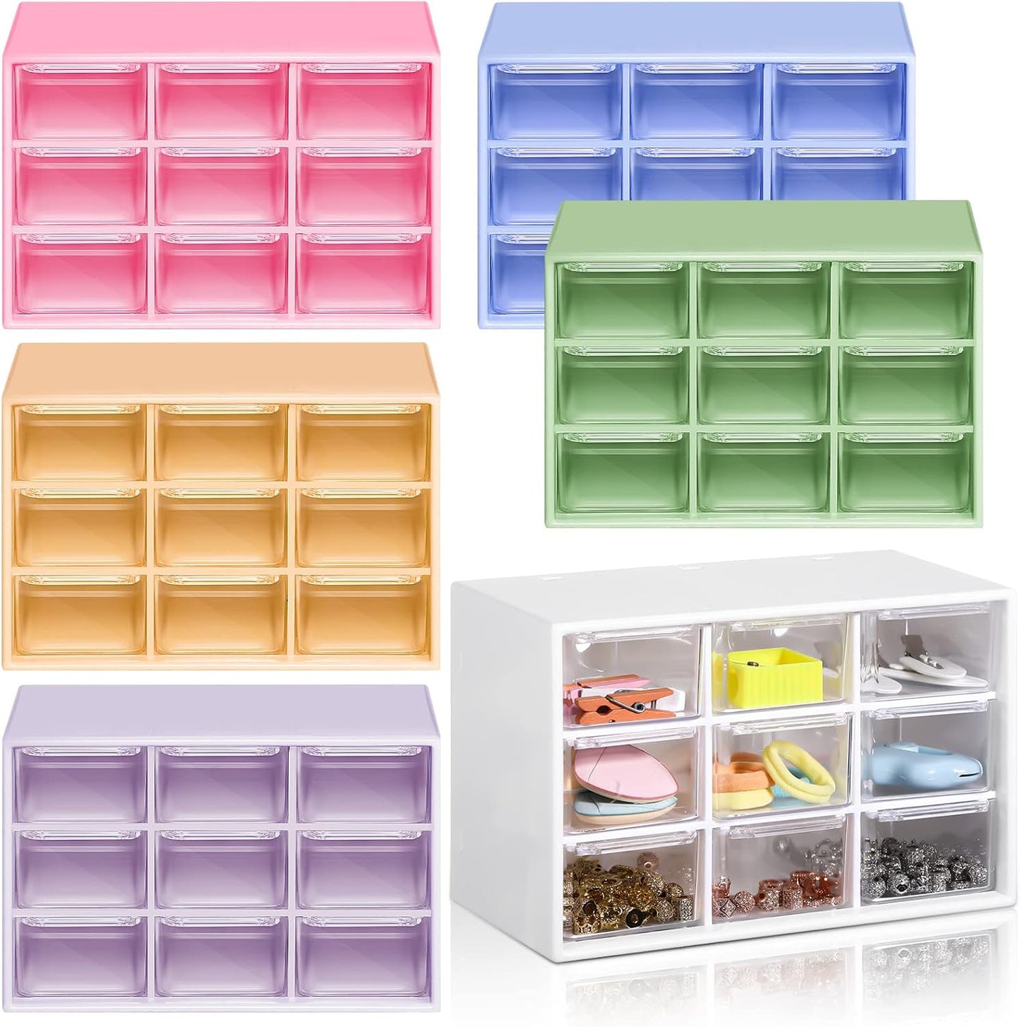 Mini Drawer Organizer with 9 Drawers for Craft Storage Needs