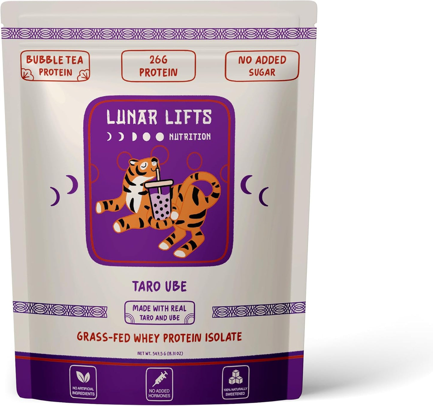 Taro Ube Boba Tea Protein Powder with 26g Grass-Fed Whey