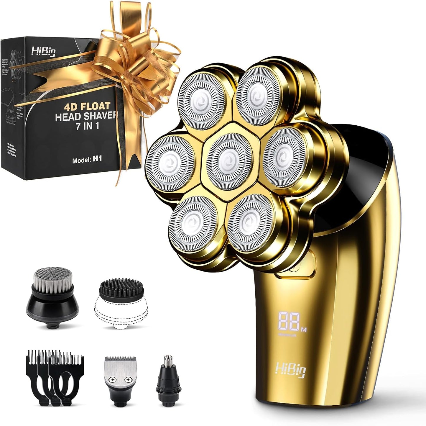 7D Arc Magnetic Electric Razor for Bald Men - Gold Shaver