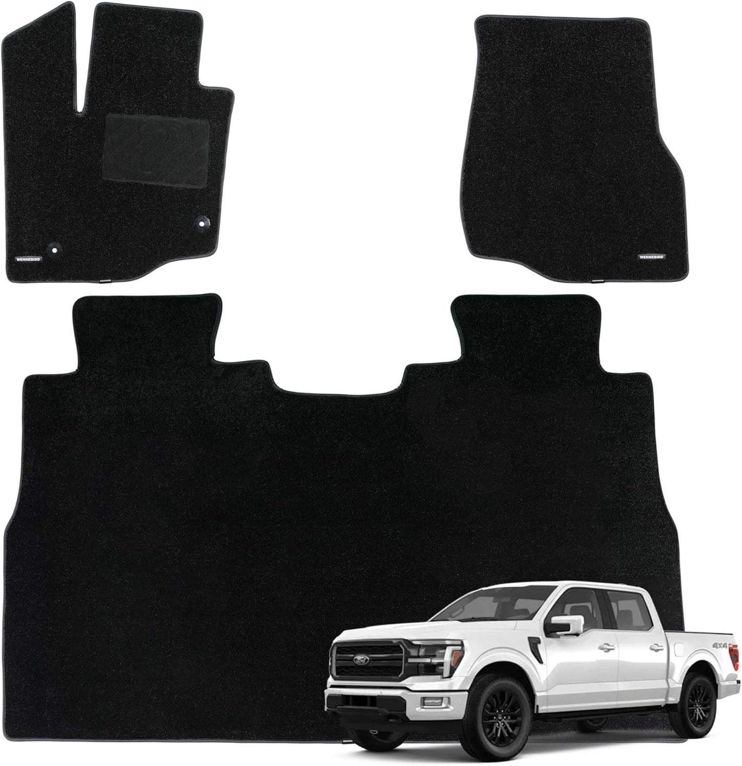 WENNEBIRD Superior Carpet Floor Mats for 2015-2025 Ford F-150