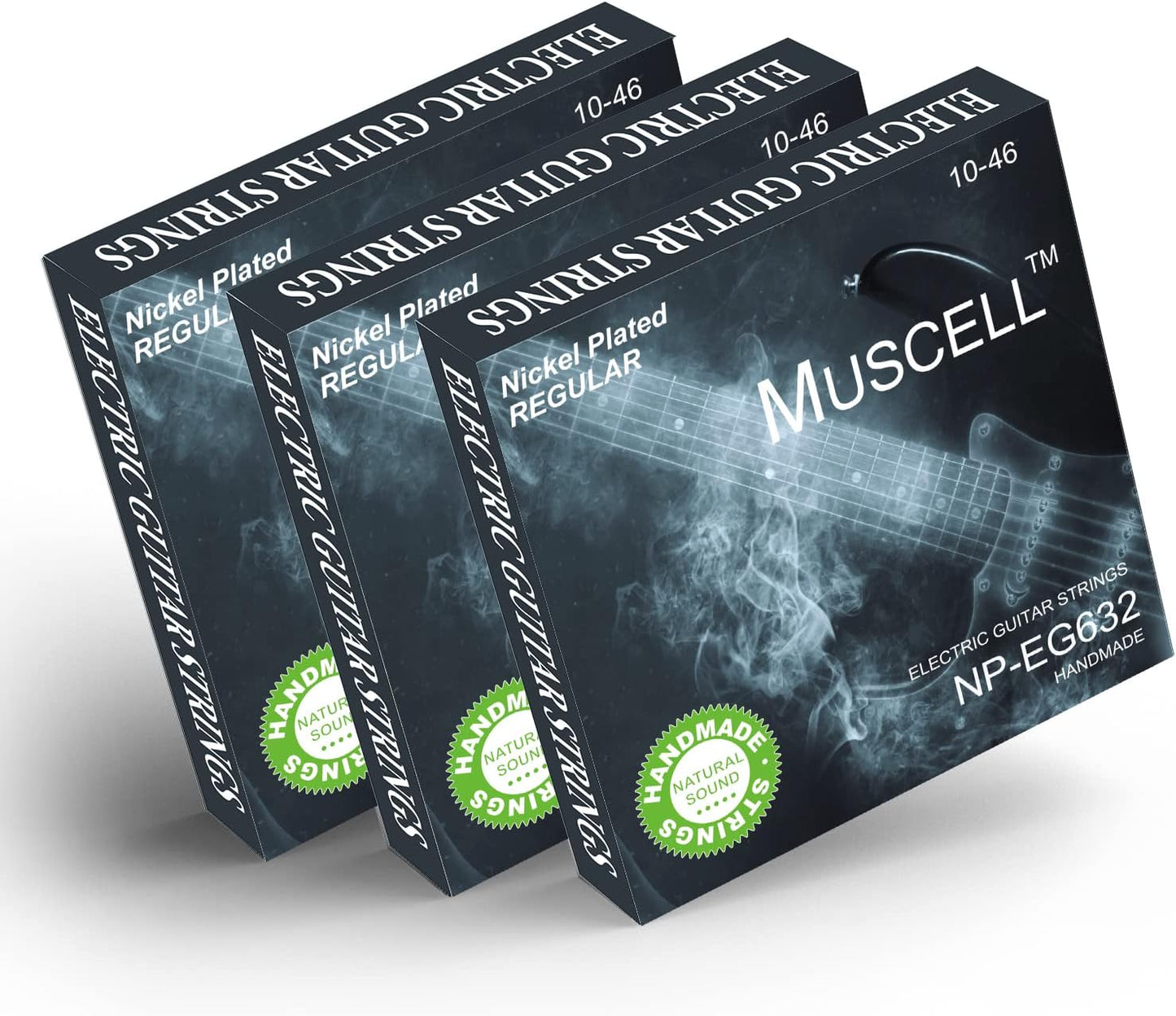 Vibrant Tone: MUSCELL Handmade Electric Guitar Strings 3-Pack