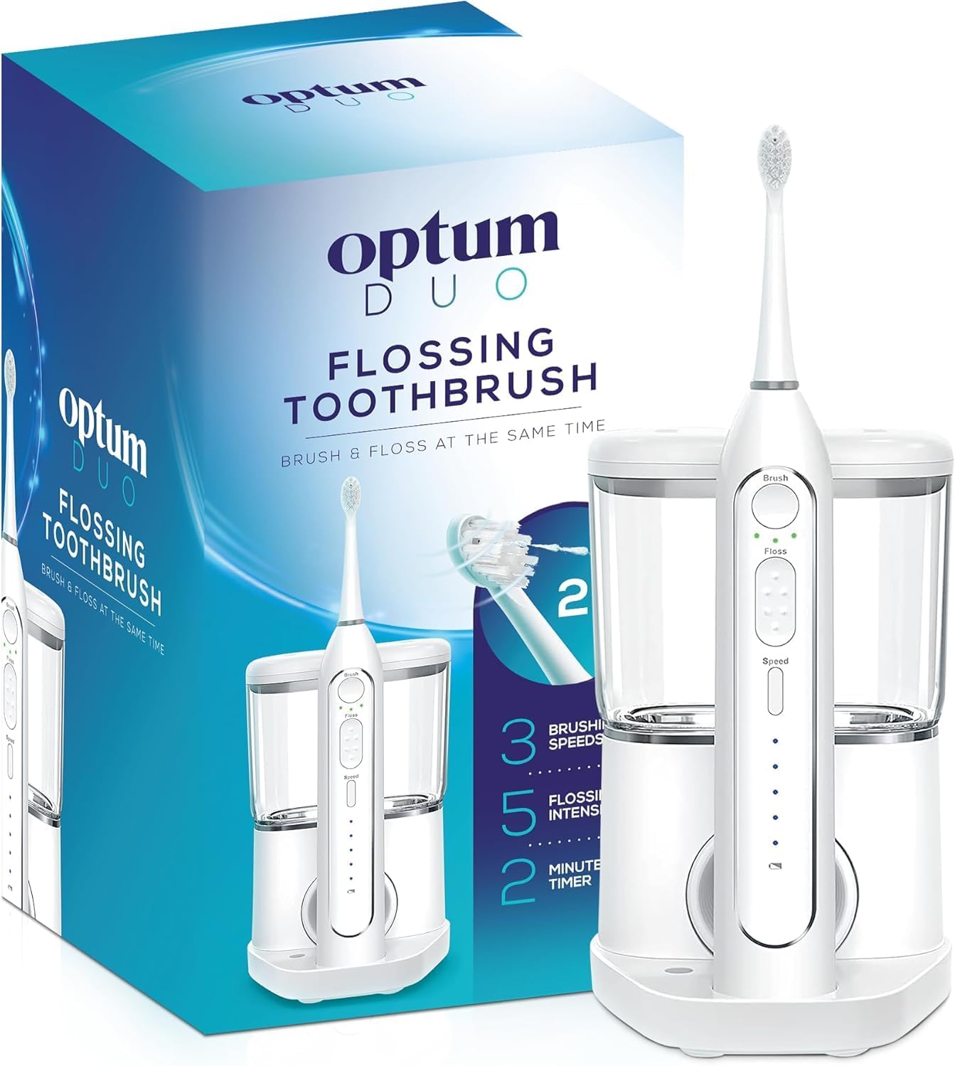 Flossing Toothbrush 2-in-1 Electric Toothbrush Water Flosser