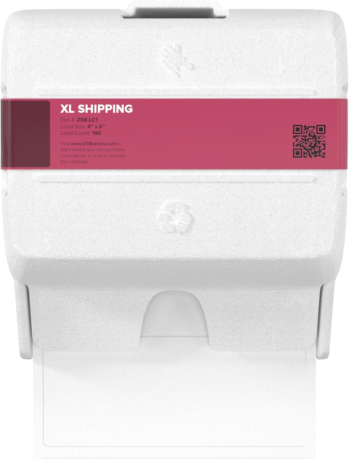 ZEBRA ZSB Starch-Based Recyclable Label Cartridge - Versatile Adhesive Labels - Shipping, 4 x 6