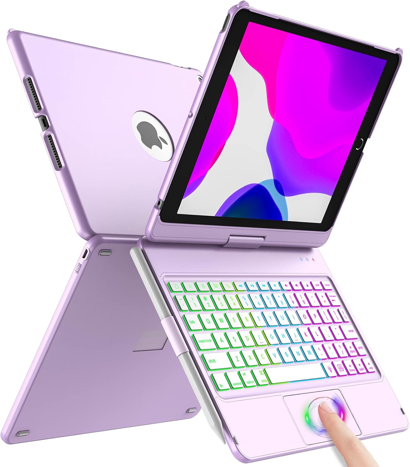 Touch Keyboard Case for iPad 9th Gen with 10 Color Backlight