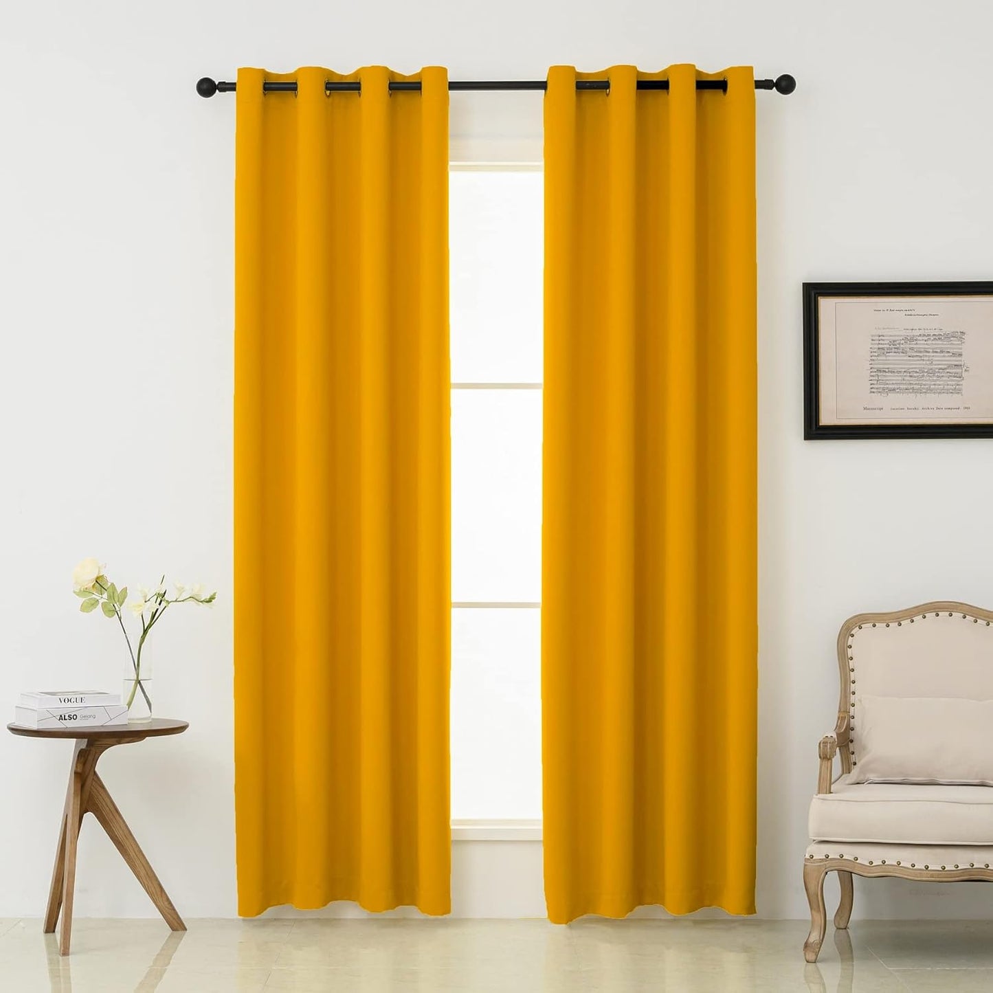 Pickluc Grommet Blackout Curtains for Light Blocking and Insulation
