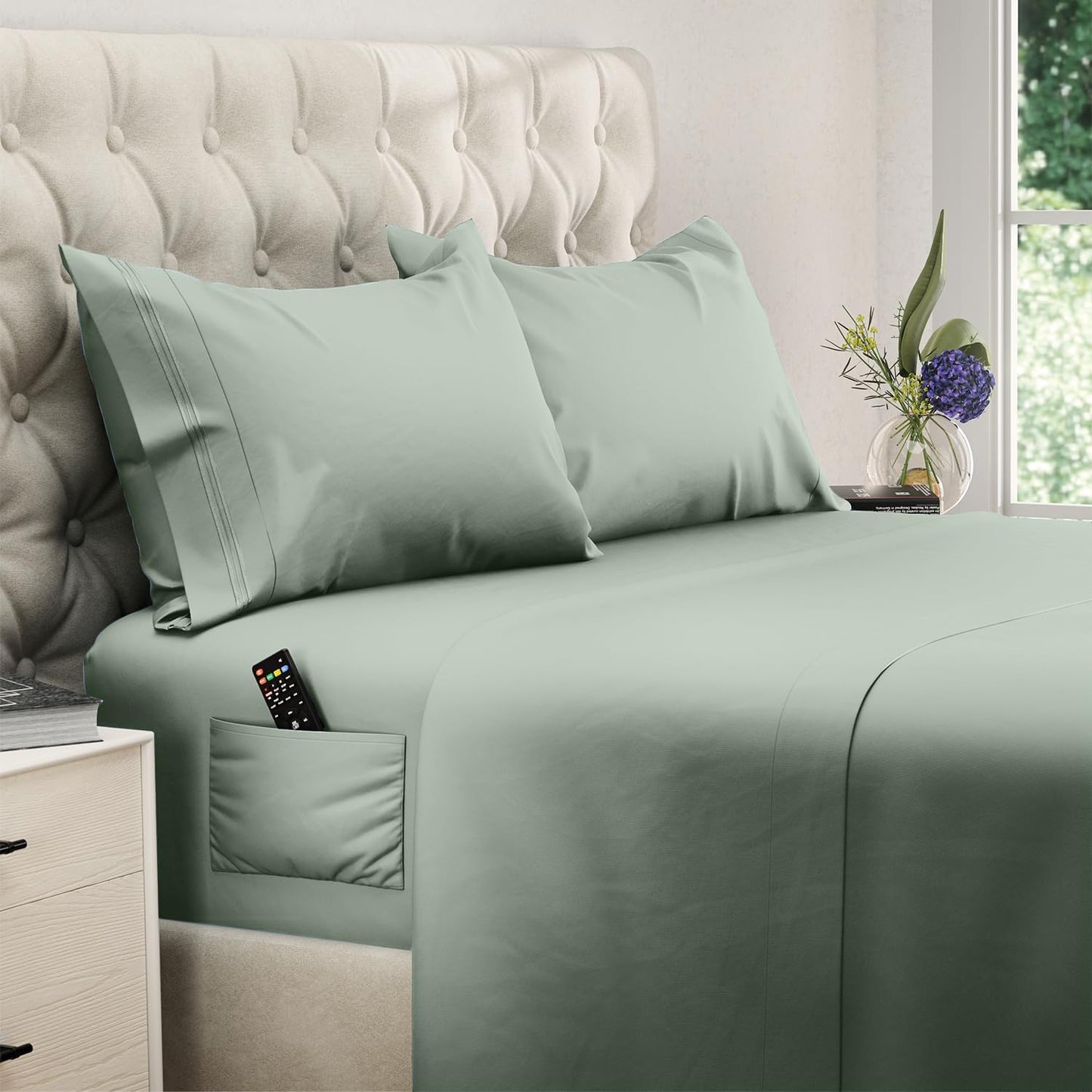 DREAMCARE Twin XL Sheets Set - Soft Cooling Bed Sheets 4 Pcs