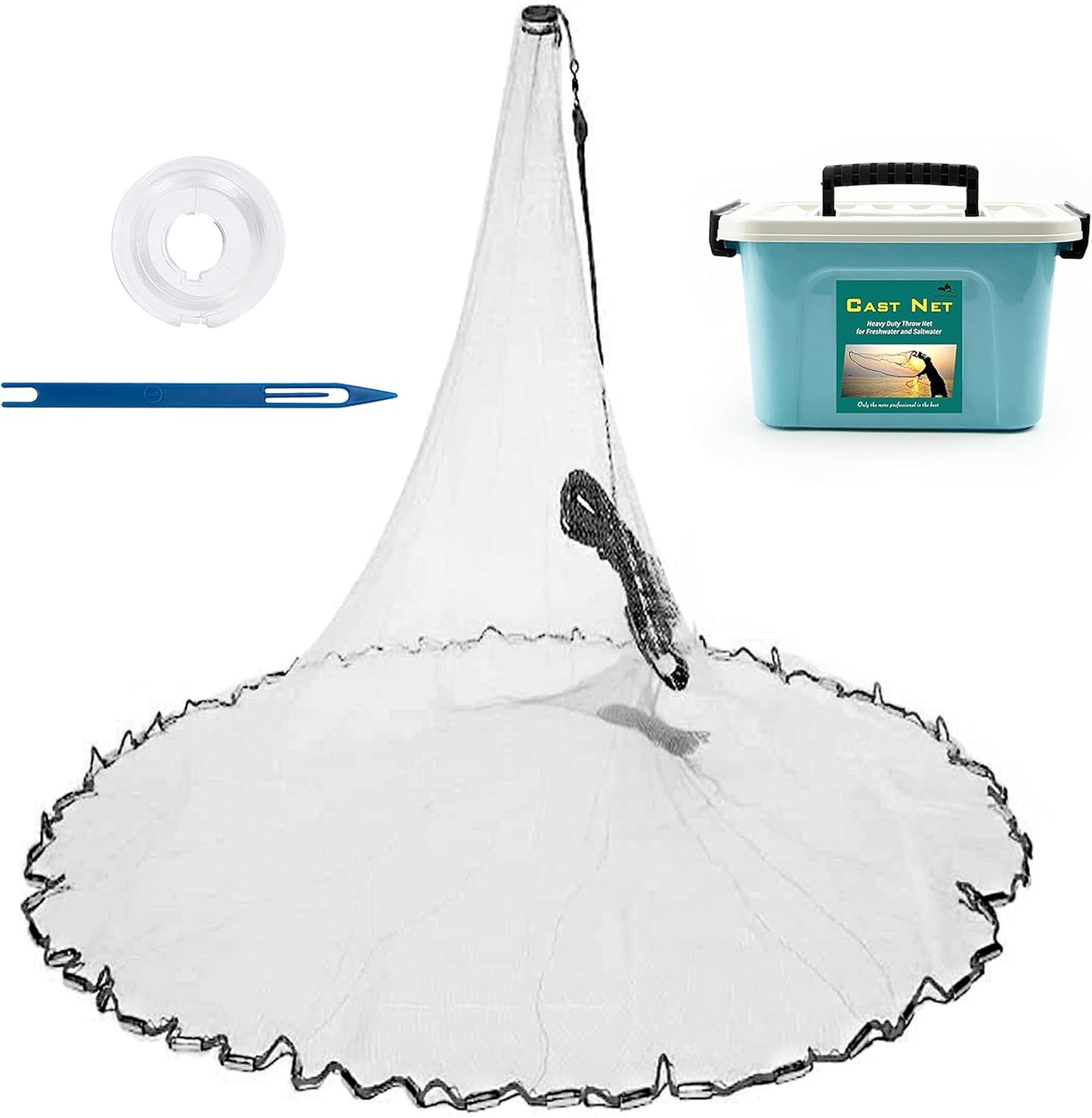 Handmade American Saltwater Fishing Cast Net for Bait Trap