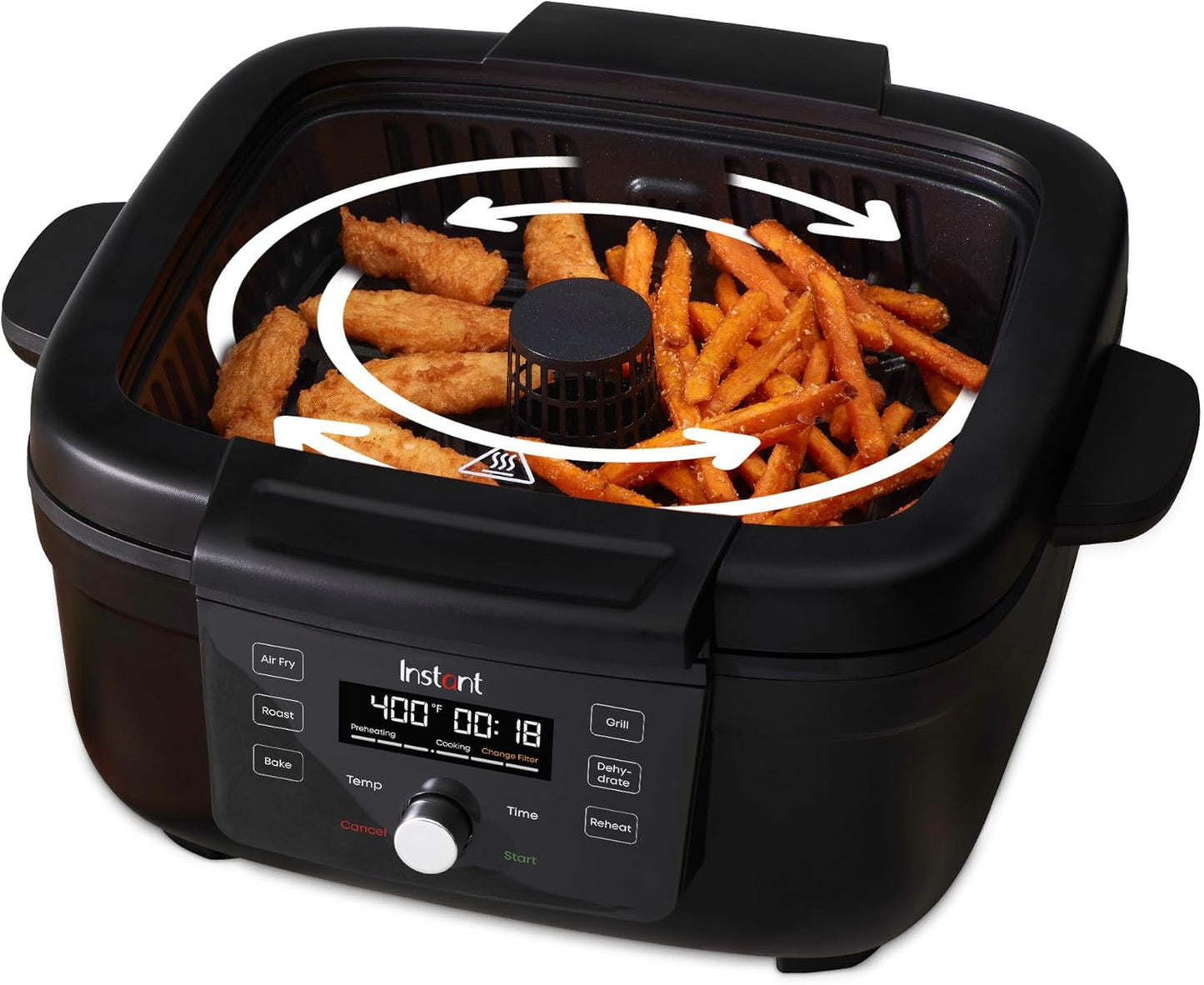 Instant Pot 6-in-1 Air Fryer & Grill - Odor-Reducing, Clear Window, Easy Clean