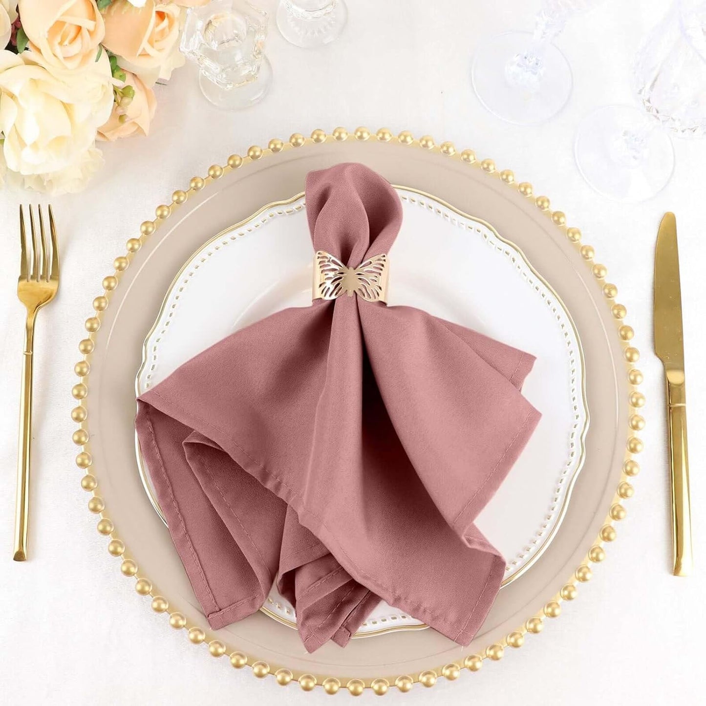 Elegant Dusty Rose Napkins Set of 100 for Weddings and Parties
