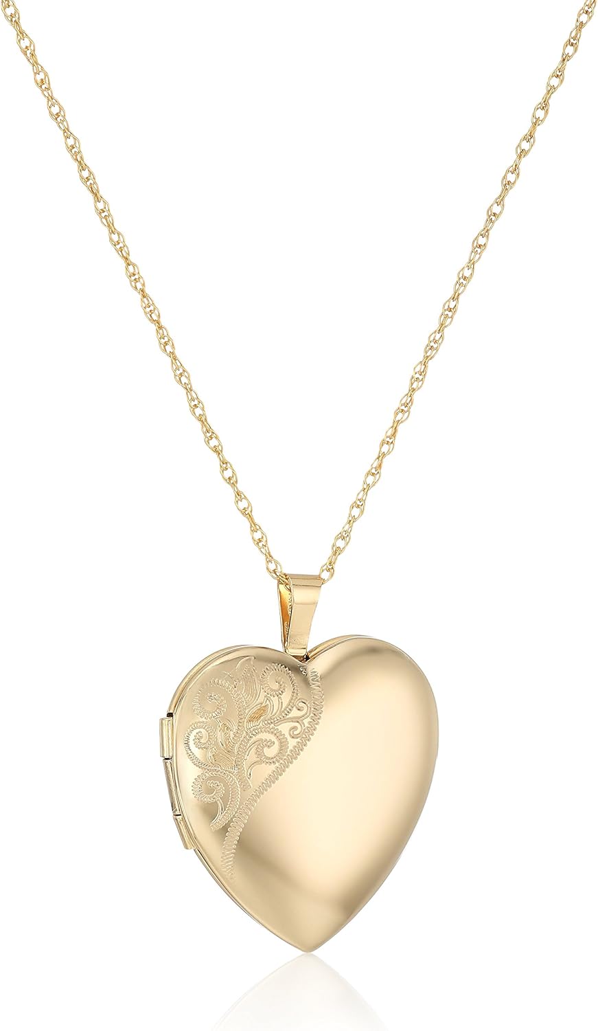 Heart Shaped Locket Necklace with Satin and Polished Finish