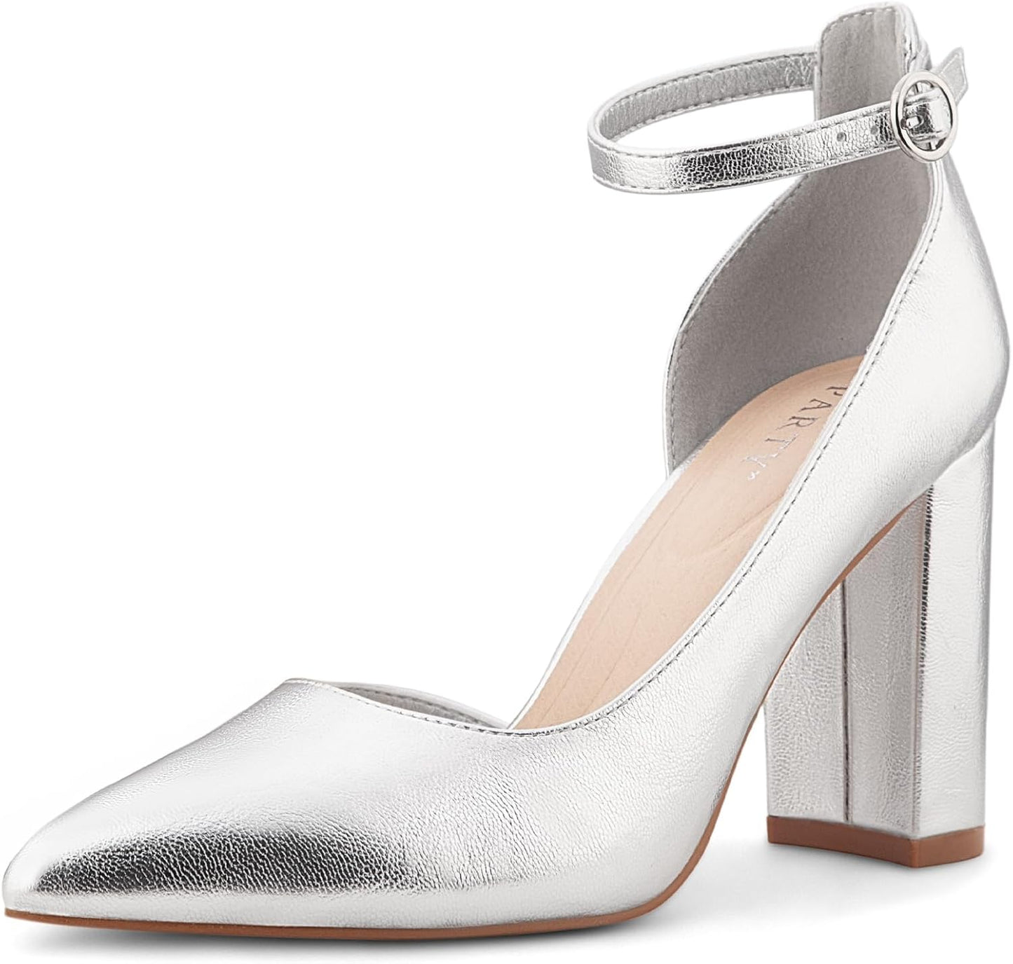 Women's Closed Toe Pumps with 3-Inch Chunky Heels for Events
