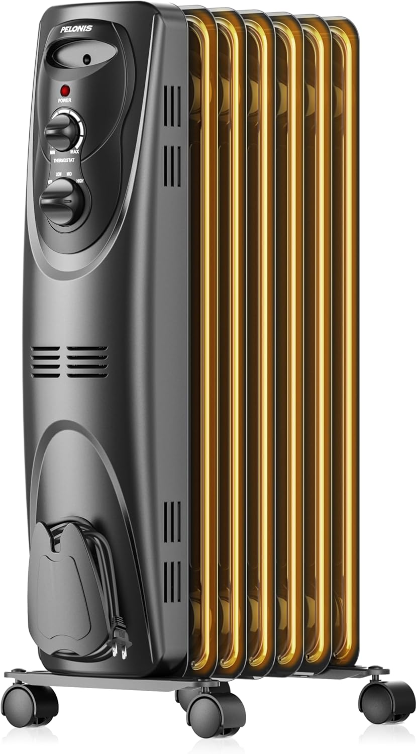 PELONIS Electric Oil Filled Radiator: Efficient Black Space Heater