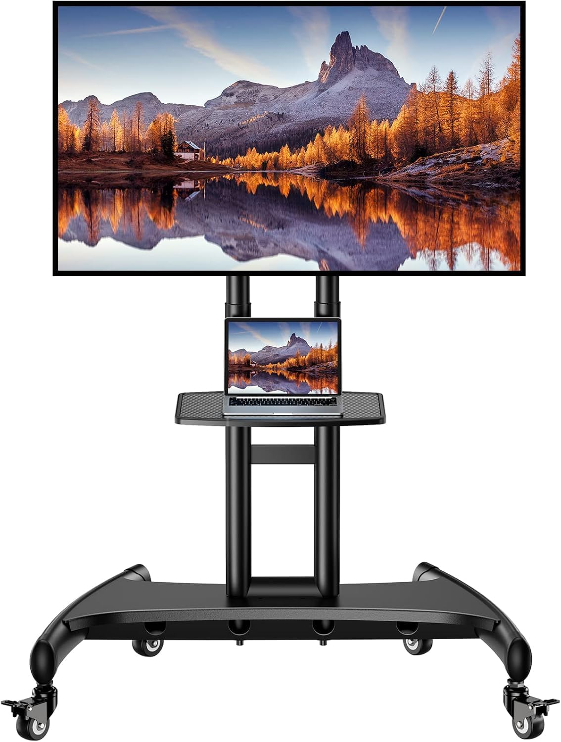 Perlegear Mobile TV Cart for 32-82 Inch TVs with Wheels