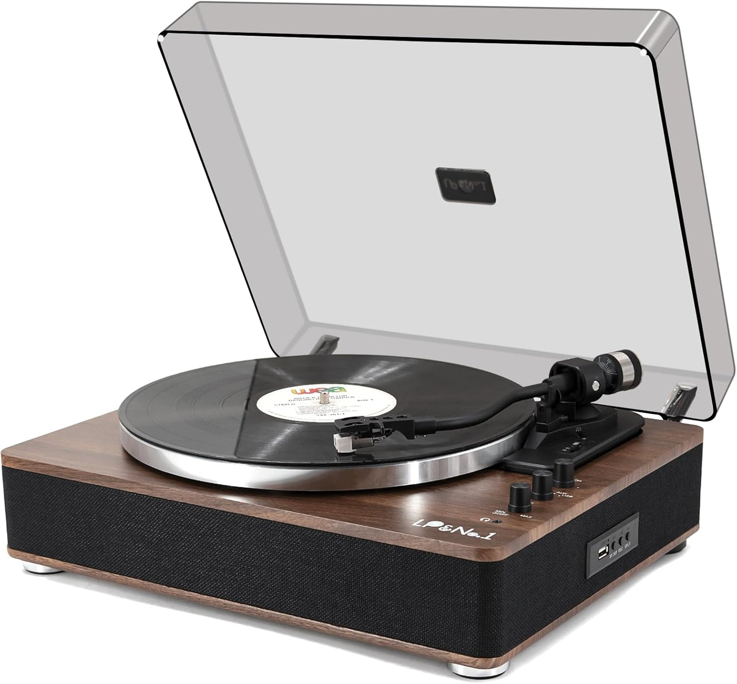 LP&No.1 Vinyl Record Player with Built-in Speakers for Music Lovers