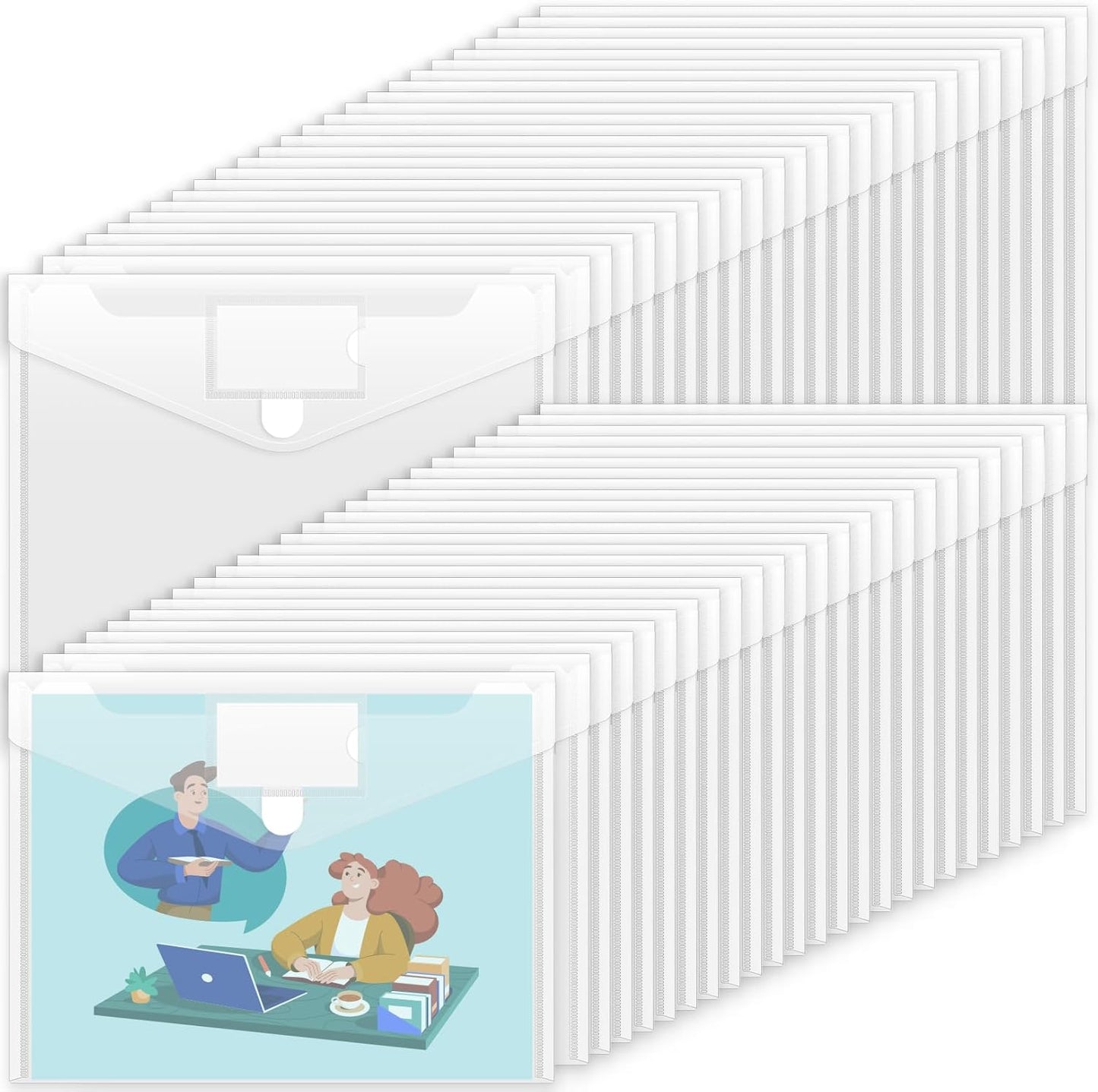 Sooez 50-Pack Clear Poly Envelopes: Organize with Ease!