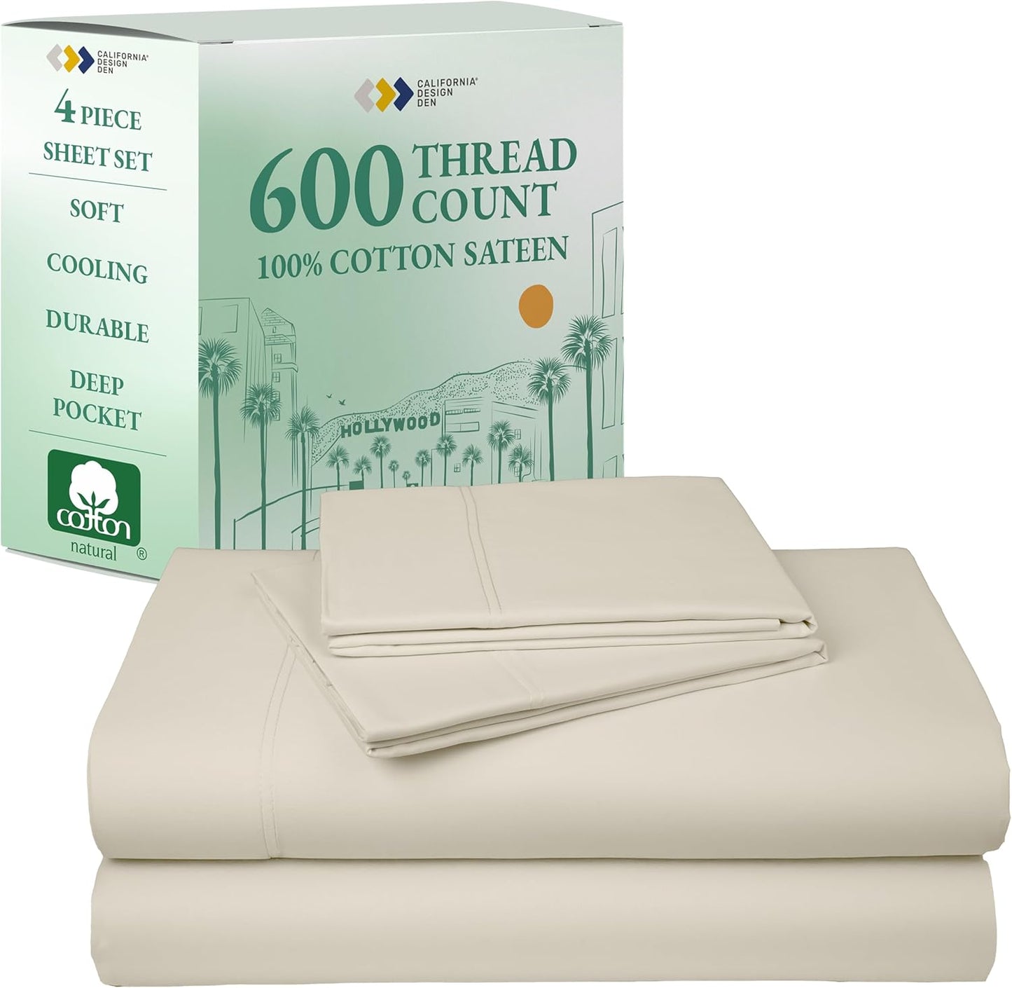 California Design Den Deep Pocket King Sheets Set for Luxury Comfort