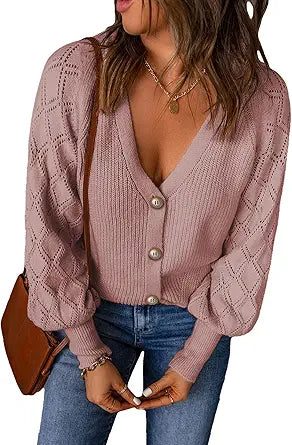Astylish Women Long Sleeve Open Front Knit Cardigan Sweater
