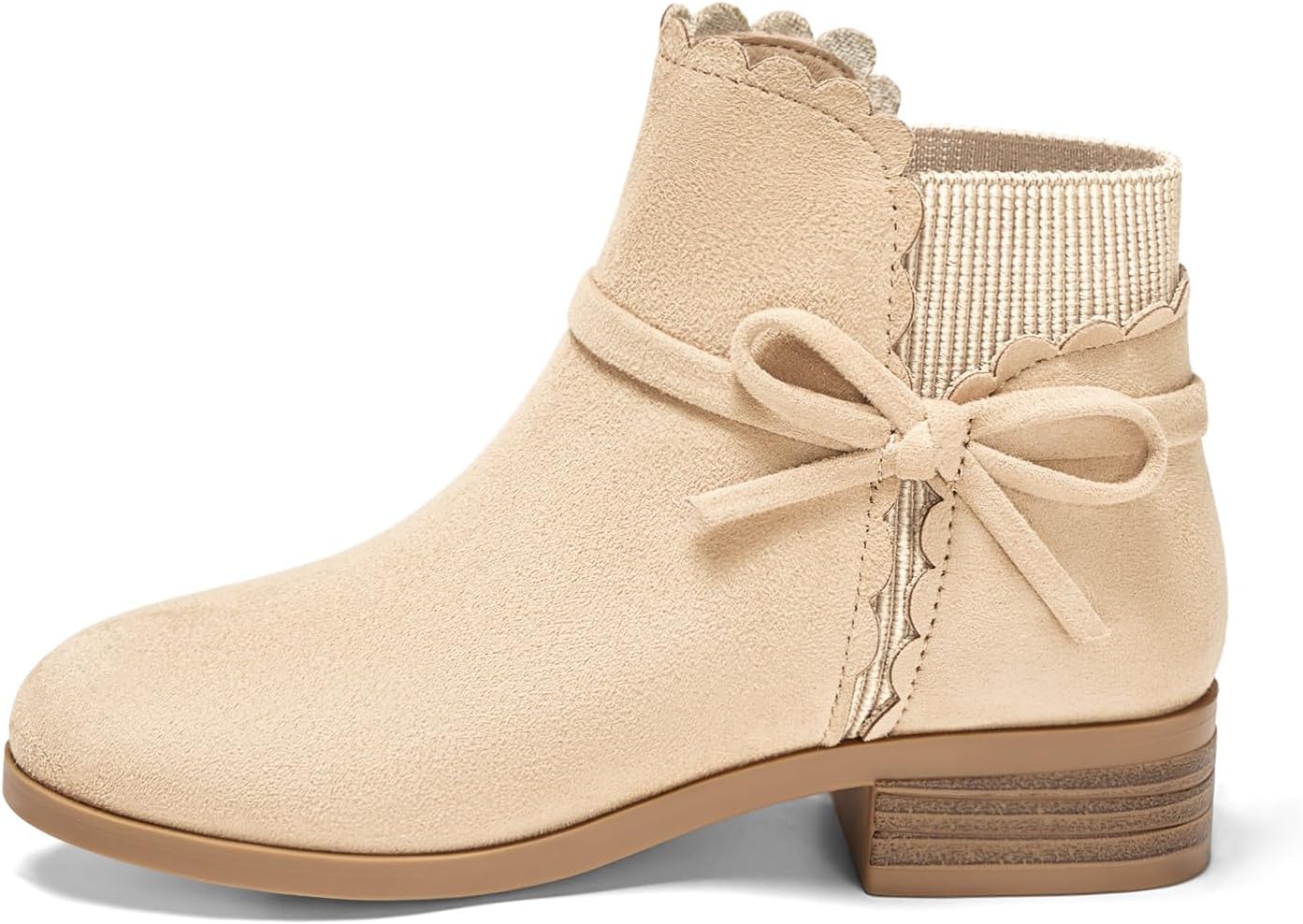 Coutgo Girls Toddler Bow Ankle Boots for All-Day Comfort
