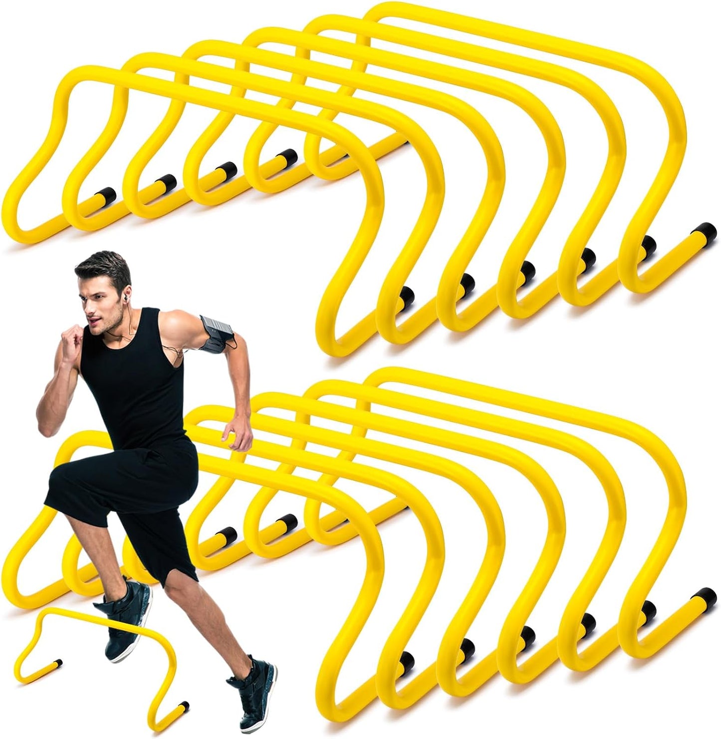 Wettarn 12 Pcs 9in Speed Training Agility Hurdles for Athletes