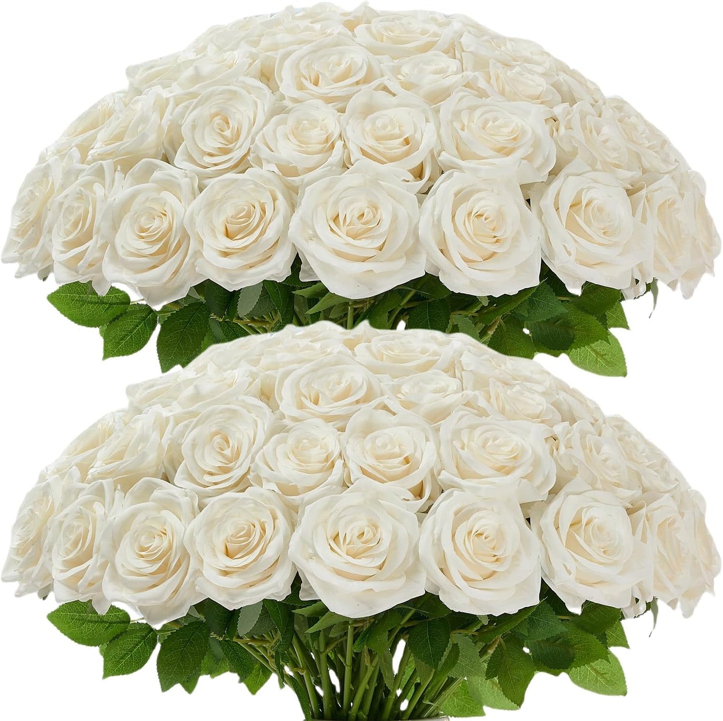 50pcs Ivory Roses Artificial Flowers for Wedding Decor and More