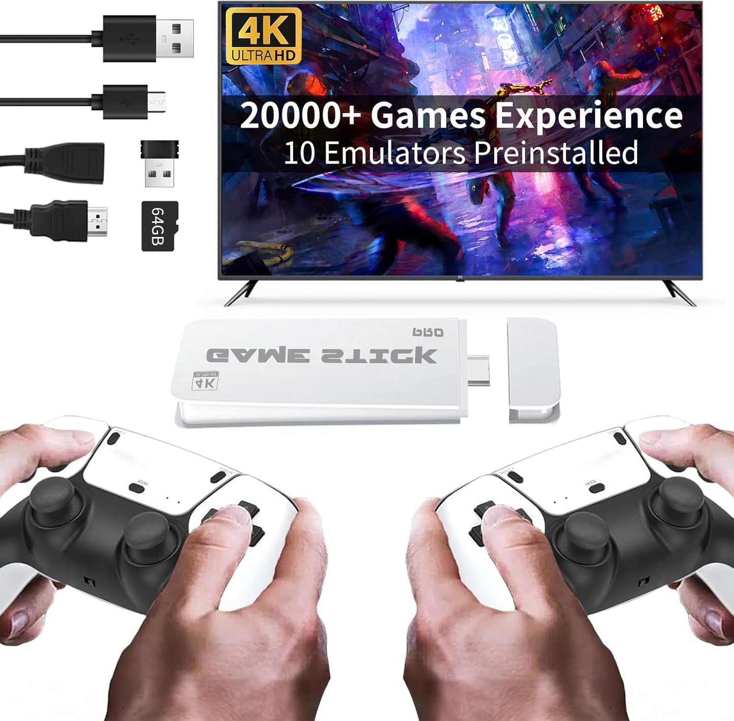 Wireless Retro Game Console with 20000+ Games and Controllers