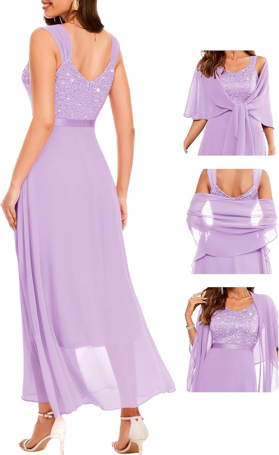BeryLove Formal Wedding Guest Sequin Dress for Elegant Events