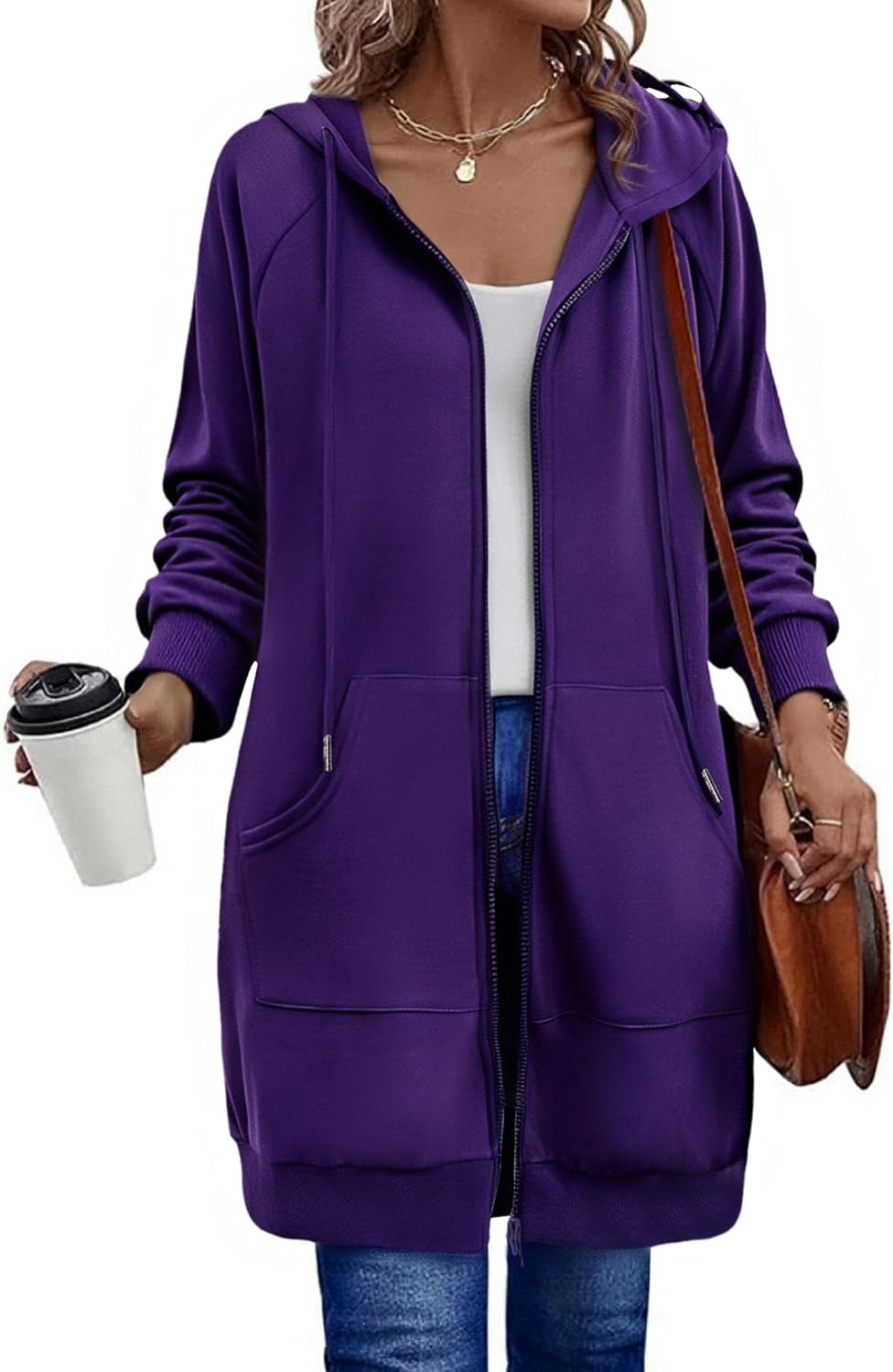Zeagoo Women's Zip Up Hoodies Long Sleeve Casual Sweatshirt