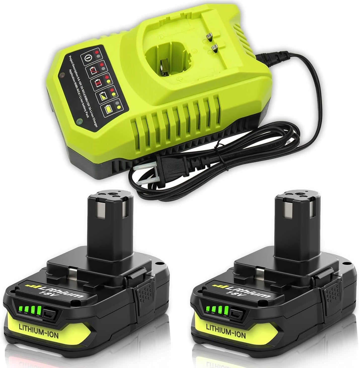 2Pack P108 P102 3.6Ah Replacement for Ryobi 18V Battery Combo