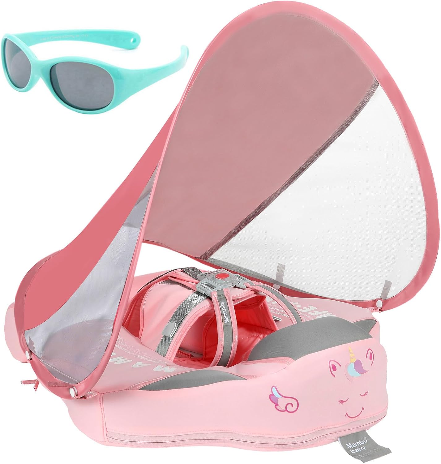 Mambobaby Float with Canopy and Tail for Safe Baby Swimming