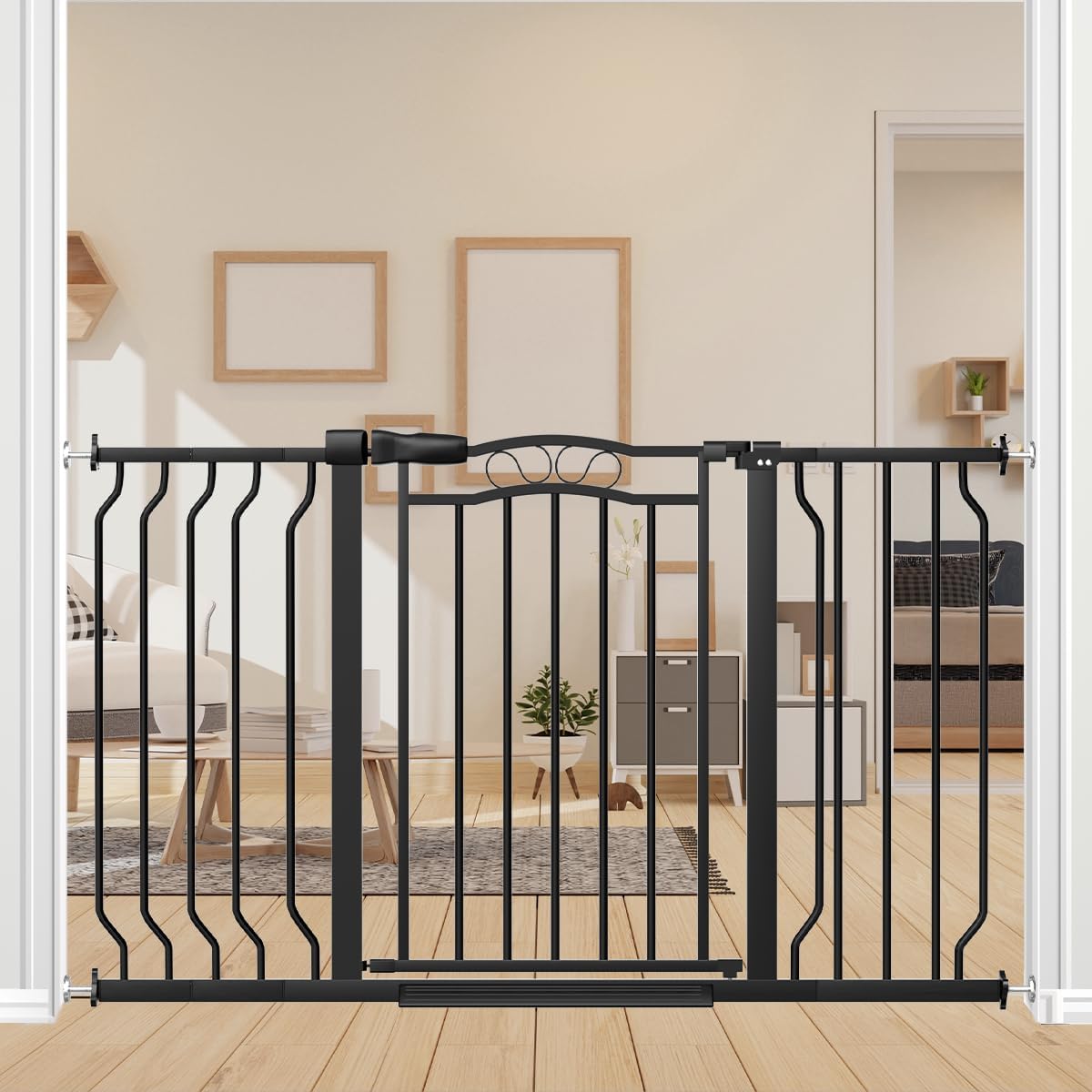 Extra Wide Baby Gate for Stairs No Drilling, 30 in Tall