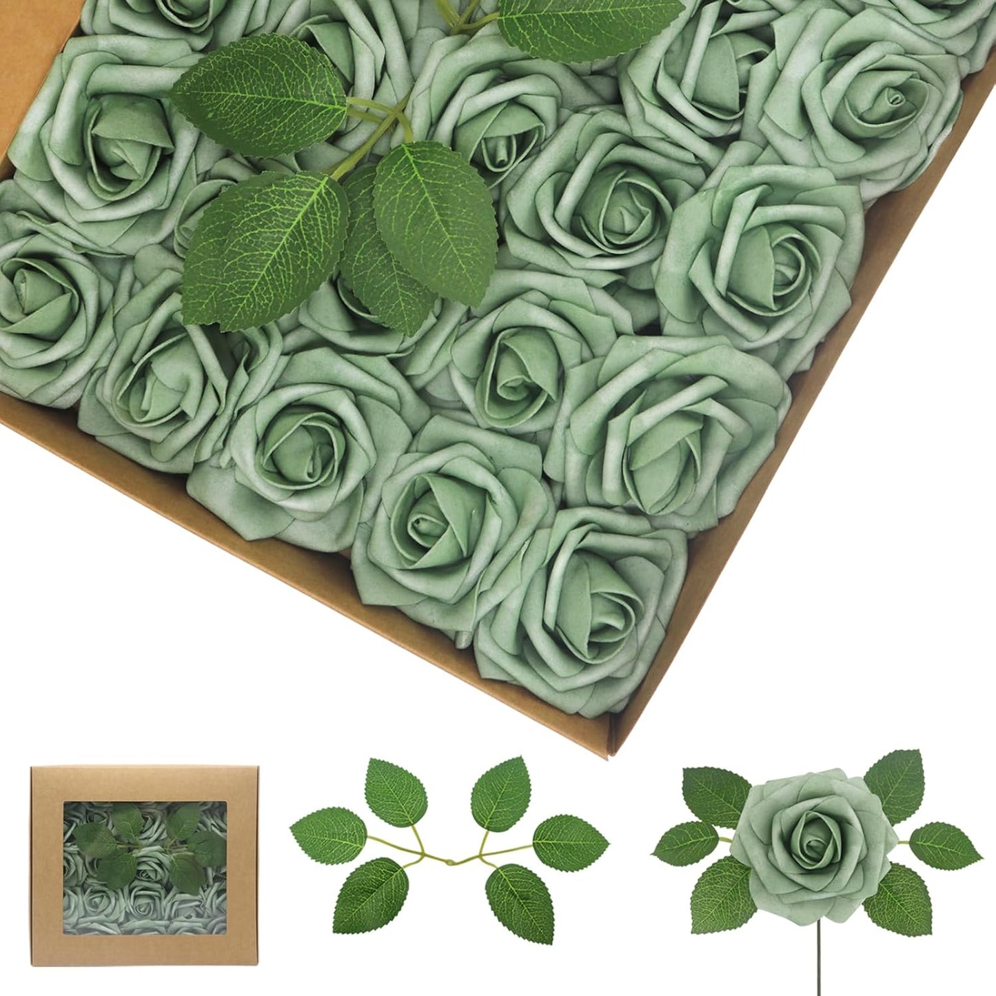 100PCS Elf Green Artificial Flowers for DIY Wedding Decor