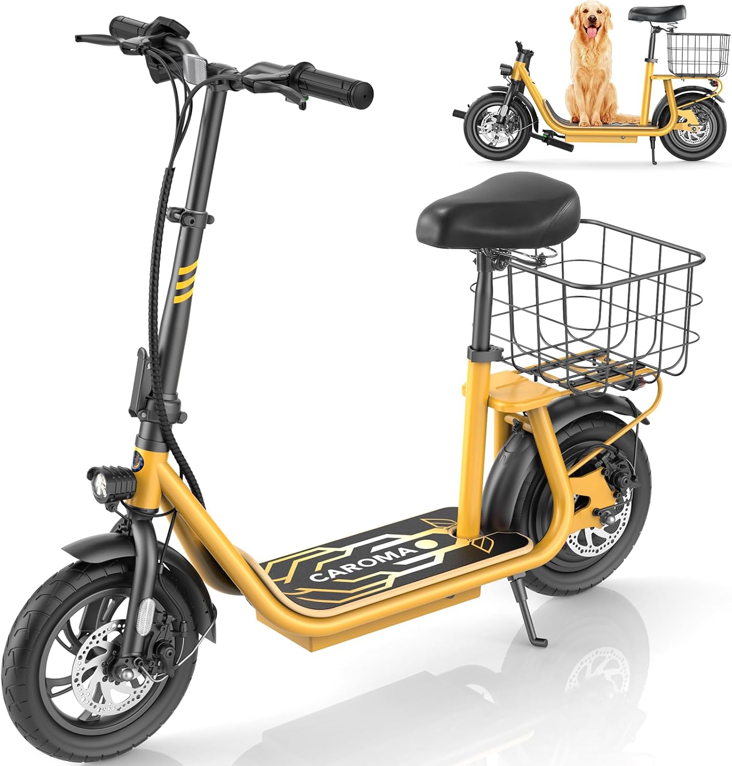 Caroma Electric Scooter with Seat, 30 Miles Range & 20MPH Speed