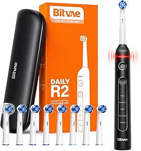 Bitvae R2 Rotating Electric Toothbrush with 8 Brush Heads