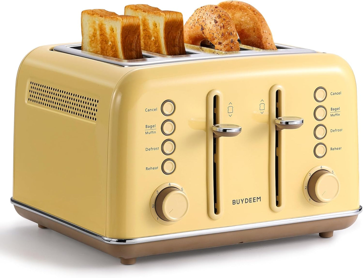 BUYDEEM DT640 Retro 4 Slice Toaster with 7 Shade Settings