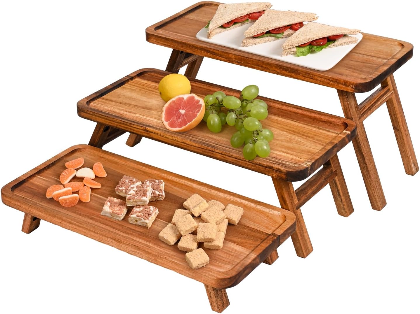 GEHE 3 Tier Serving Tray Set for Elegant Dessert Displays