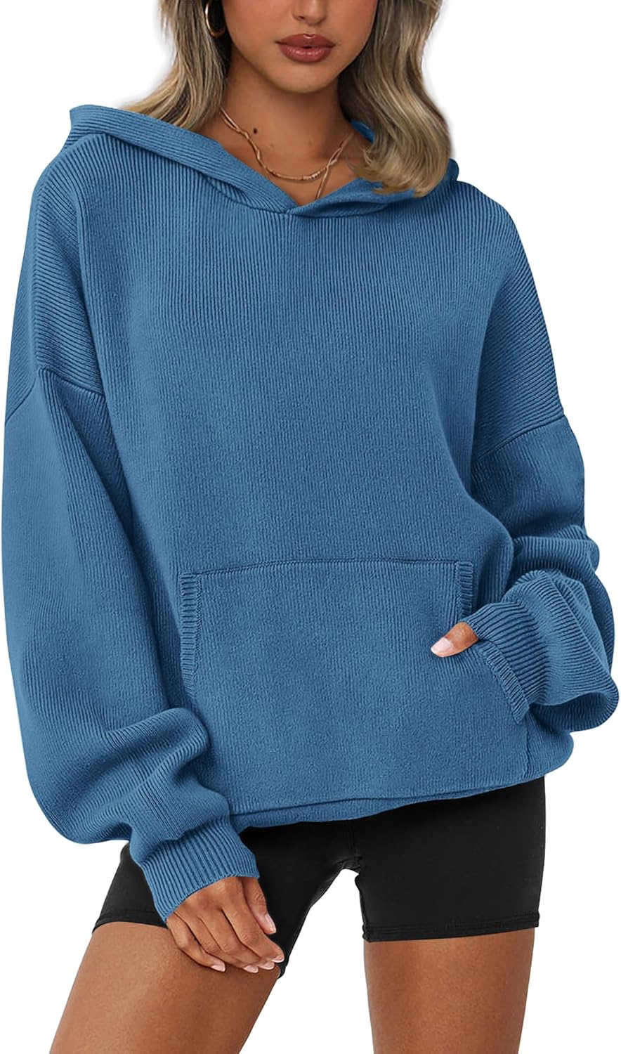 Oversized Women Sweaters 2025 with Hood and Kangaroo Pocket