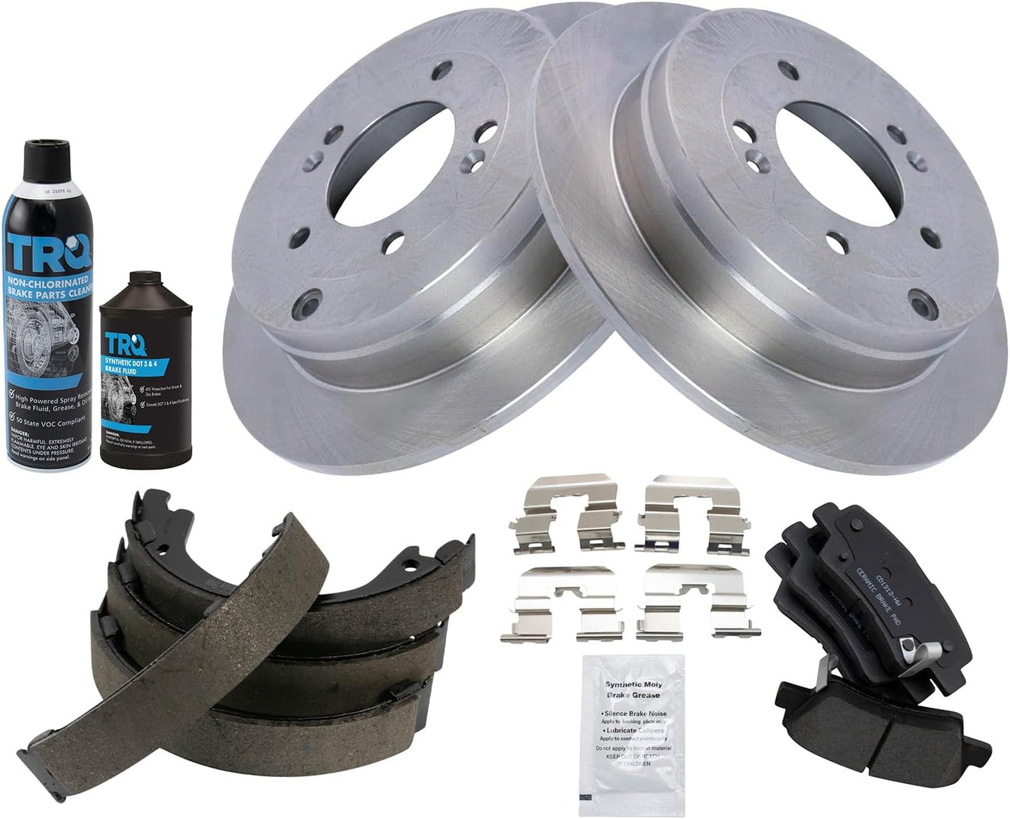 TRQ Rear Brake Pad & Rotor Kit for 2007-2009 Kia Amanti